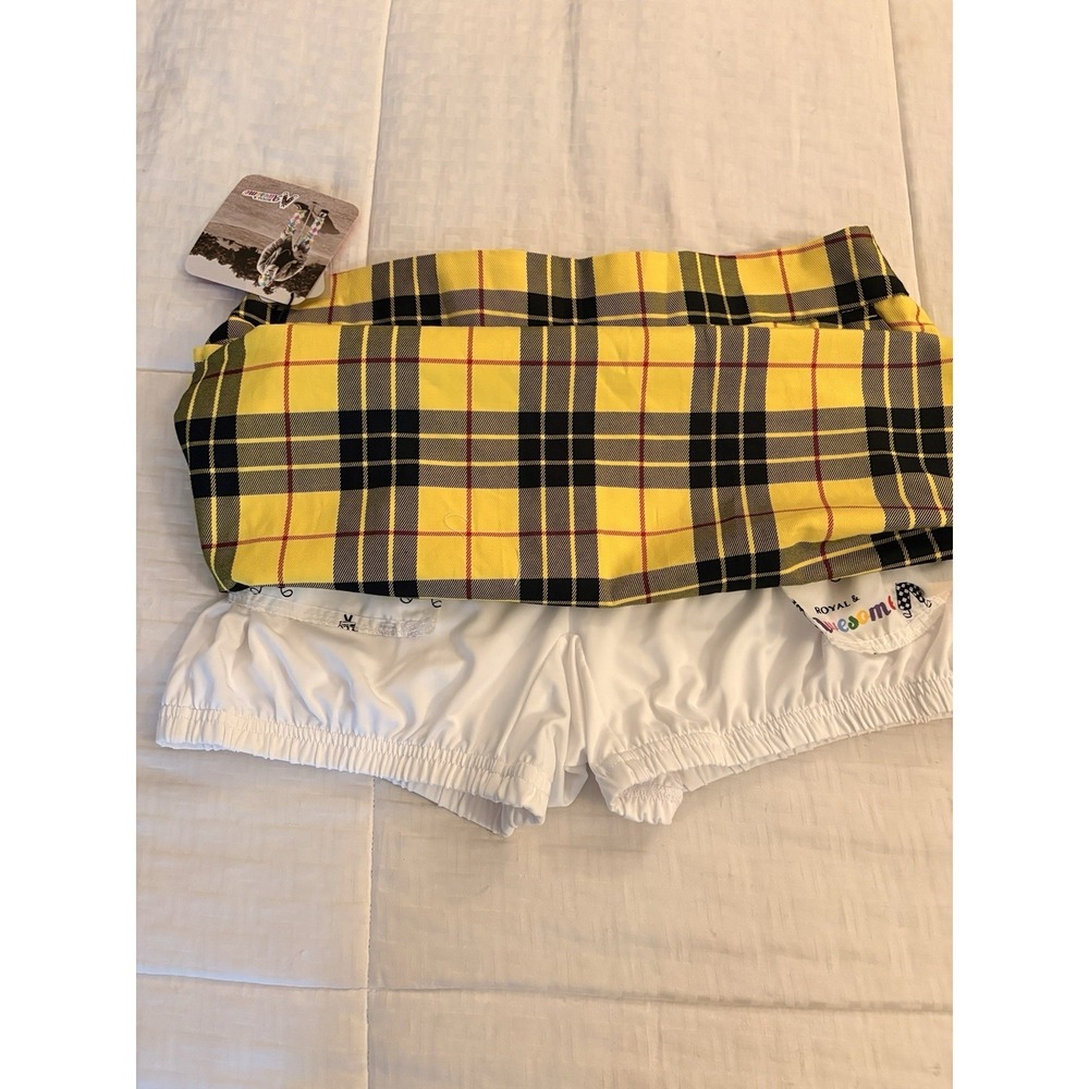 Royal‎ & Awesome Yellow Plaid Golf Skort Size 10 NWT RWKLT14R - Picture 3 of 6